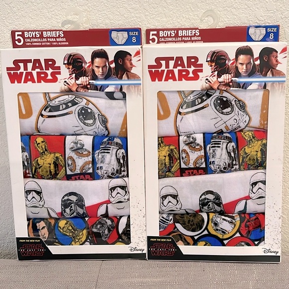 🆕 2 PACK - Star Wars Boys Briefs 5 pack Size 8 Underwear - Picture 1 of 4